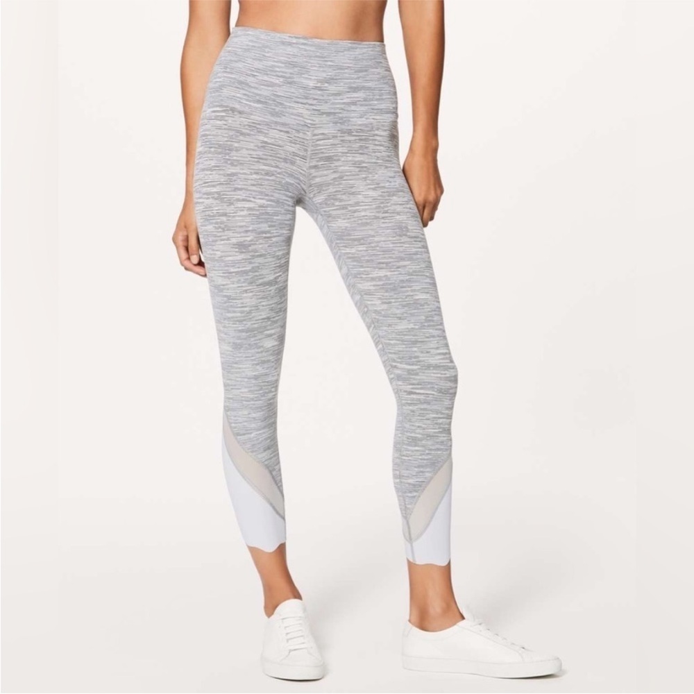 Lululemon Wunder Under Roll Down Waist We Are From Space Gray/White/Mesh…